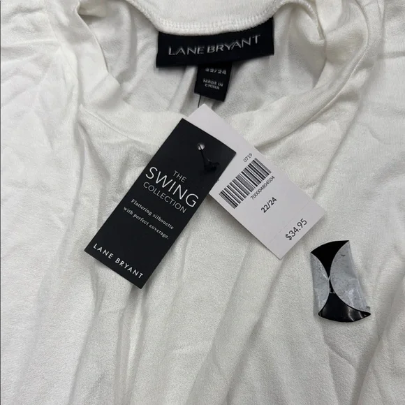 Lane Bryant White Sleeveless Relaxed Muscle Tee - Picture 2 of 3